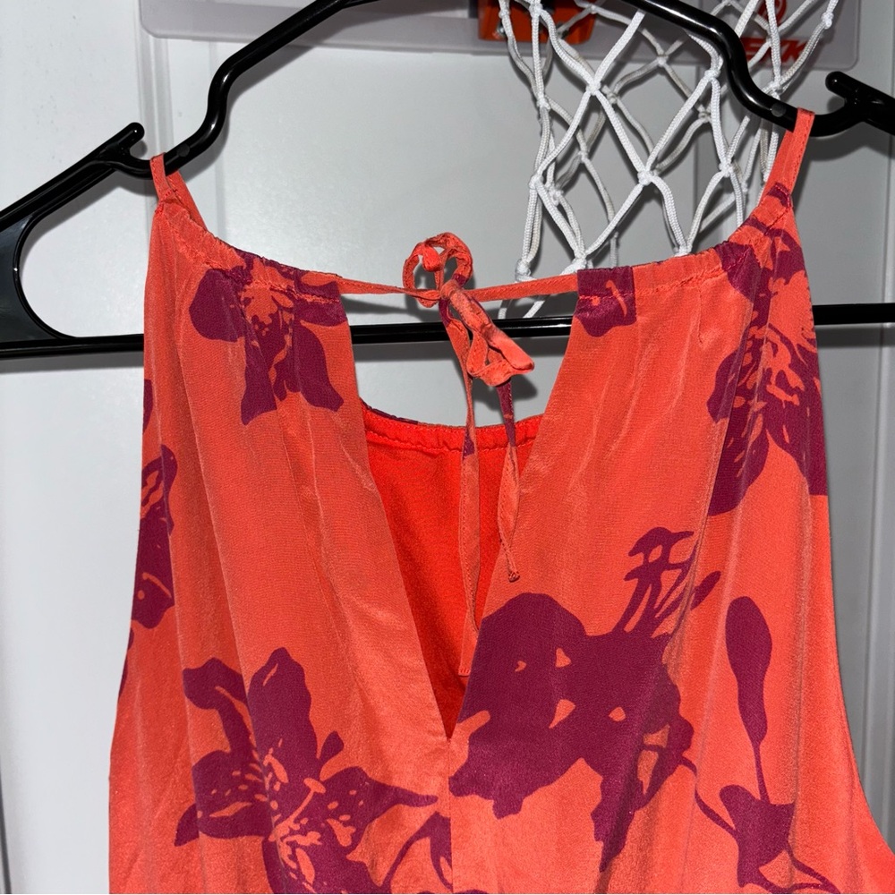 Banana Republic Women’s Bold Floral Silk High/Low Dress w/ pockets Size 6 Petite - Picture 7 of 12